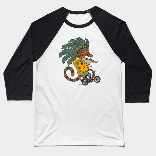 Raccoon Boy - Front & Back Print Baseball T-Shirt by Fresh! Printsss ™